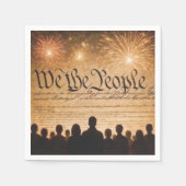Serviette En Papier Constitution des États-Unis avec feux d'artifice (Devant)