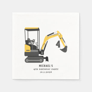 Serviette En Papier Constructeur de chantier Excavatrice Anniversaire