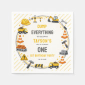 Serviette En Papier Construction 1ST Birthday | Builder Truck Party (Devant)