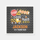 Serviette En Papier Construction Anniversaire de la fête Napkin Camion (Devant)