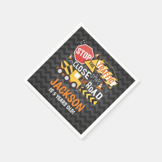 Serviette En Papier Construction Anniversaire de la fête Napkin Camion (Coin)