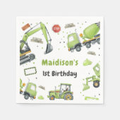 Serviette En Papier Construction Anniversaire Merci (Devant)