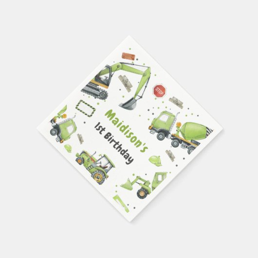 Serviette En Papier Construction Anniversaire Merci (Coin)