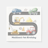 Serviette En Papier Construction Anniversaire Merci (Devant)