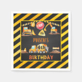 Serviette En Papier Construction Anniversaire Napkin - noir (Devant)