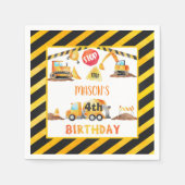 Serviette En Papier Construction Anniversaire Napkin - W (Devant)