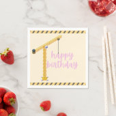 Serviette En Papier Construction Birthday Napkins (En situation)