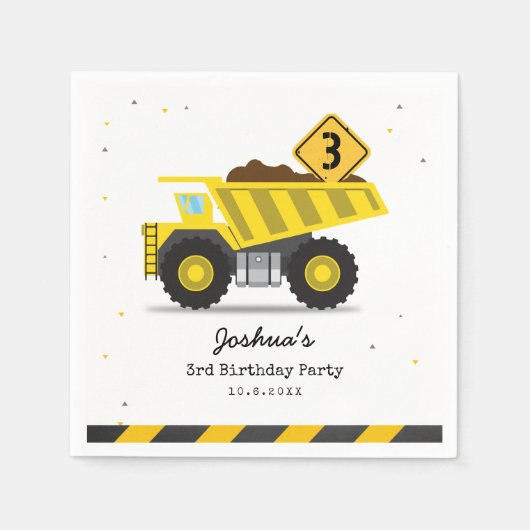 Serviette En Papier Construction Camion Enfants N'importe quel âge Ann (Devant)