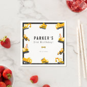 Serviette En Papier Construction Camions Thème Anniversaire (En situation)