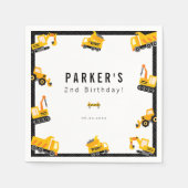 Serviette En Papier Construction Camions Thème Anniversaire (Devant)