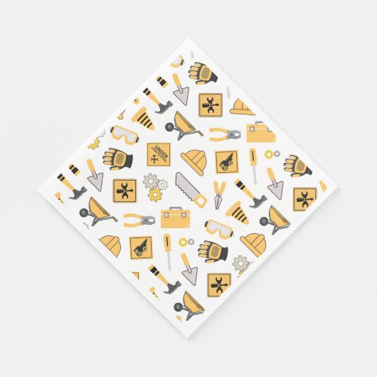 Serviette En Papier Construction Garçons Jaunes Camion de vidage Anniv (Coin)