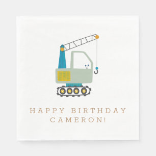 Serviette En Papier Construction Grue Custom Bird Design Enfants