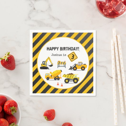 Serviette En Papier Construction Joyeux Enfants Anniversaire N'Importe (En situation)