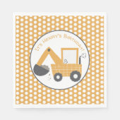 Serviette En Papier Construction Petit Digger Anniversaire (Devant)