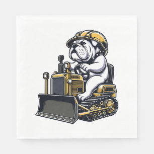 Serviette En Papier Construction Pup Bulldog Builder