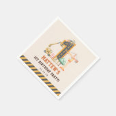 Serviette En Papier Construction Vehicle Backhoe Birthday Party (Coin)