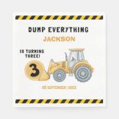 Serviette En Papier "Construction Zone Party – Dump Truck 3rd Birthday (Devant)