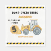Serviette En Papier "Construction Zone Party – Dump Truck 5th Birthday (Devant)