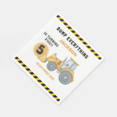 Serviette En Papier "Construction Zone Party – Dump Truck 5th Birthday (Coin)