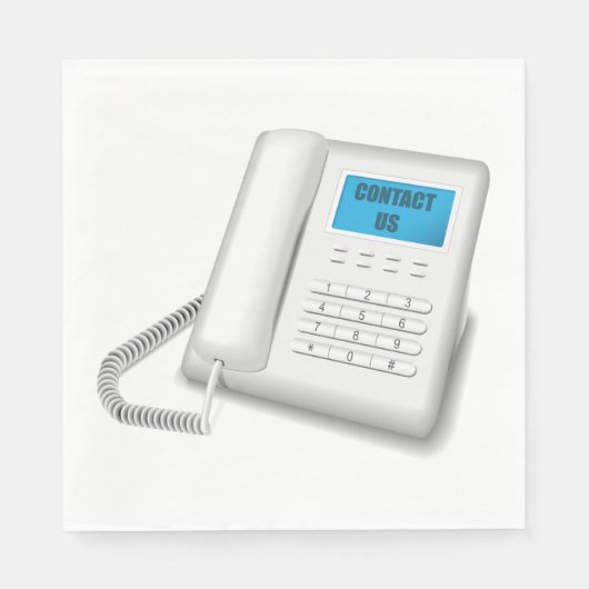 Serviette En Papier Contactez-nous Téléphone (Devant)