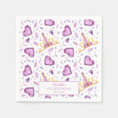 Serviette En Papier Conte de fée congelée Ice Princess Crowns Annivers (Devant)