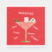 Serviette En Papier Contemporain Mahjong Martini Papier Napkin (Devant)