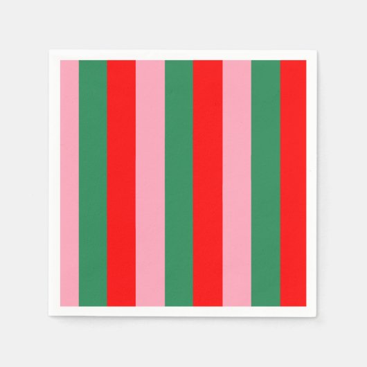 Serviette En Papier Contemporary Christmas Stripes (Devant)