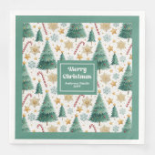 Serviette En Papier Contemporary Christmas Trees Festive Paper Napkins (Devant)