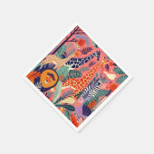 Serviette En Papier Contemporary exotic animals and birds 1 pink (Coin)