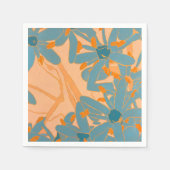 Serviette En Papier Contemporary Leaf Design in Peach  (Devant)