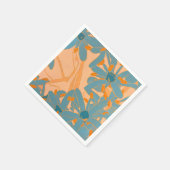 Serviette En Papier Contemporary Leaf Design in Peach (Coin)