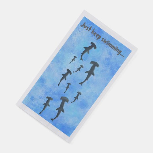 Serviette En Papier Continuez À Nager, Requins (Coin)