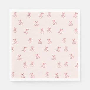 Serviette En Papier Contour de cerise Minimalisme