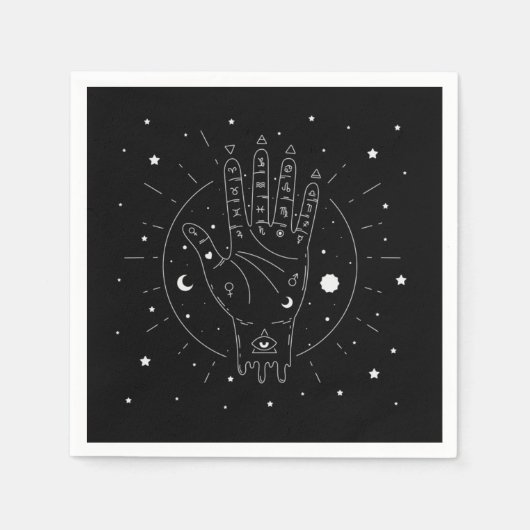 Serviette En Papier Contre Fortune moderne Palmistie Mystique (Devant)