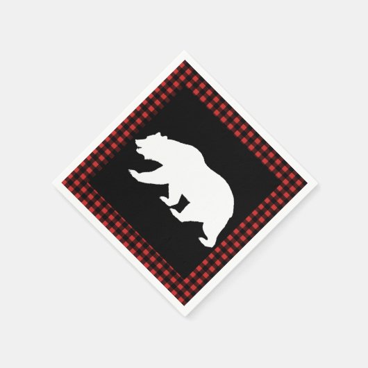 Serviette En Papier Contrôle de l'ours rustique et du bison effectué (Coin)