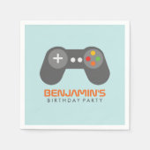 Serviette En Papier Contrôleur de jeu vidéo bleu clair Anniversaire (Devant)