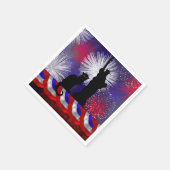 Serviette En Papier Conversation Noir et le 4 juillet (Coin)