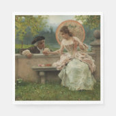 Serviette En Papier Conversation romantique dans le parc (Devant)