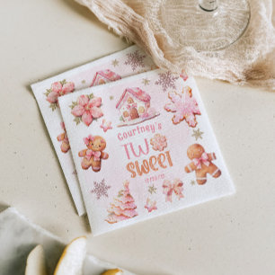 Serviette En Papier Cookie de Noël Deux Douce 2ème Anniversaire fille