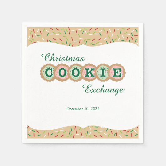Serviette En Papier Cookie Exchange Frosted Holiday Cookies (Devant)