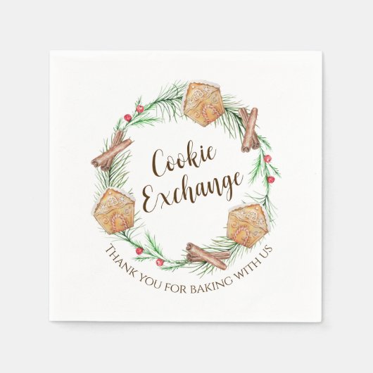 Serviette En Papier Cookie Exchange Holiday Party (Devant)