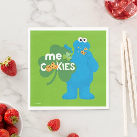 Serviette En Papier Cookie Monster | Amour shamrock (En situation)