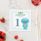 Serviette En Papier Cookie Monster Baby Anniversaire Papier Naples (En situation)