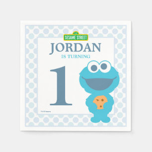 Serviette En Papier Cookie Monster Baby Anniversaire Papier Naples