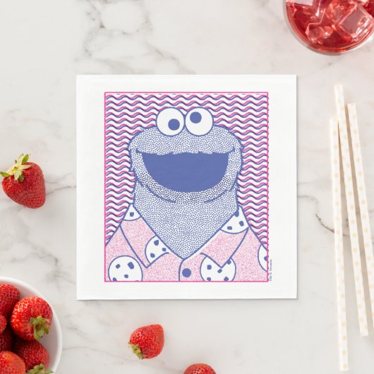 Serviette En Papier Cookie Monster | Cookie Bouton Bas (En situation)