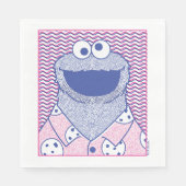 Serviette En Papier Cookie Monster | Cookie Bouton Bas (Devant)