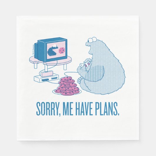 Serviette En Papier Cookie Monster | Désolé, J'Ai Des Plans (Devant)
