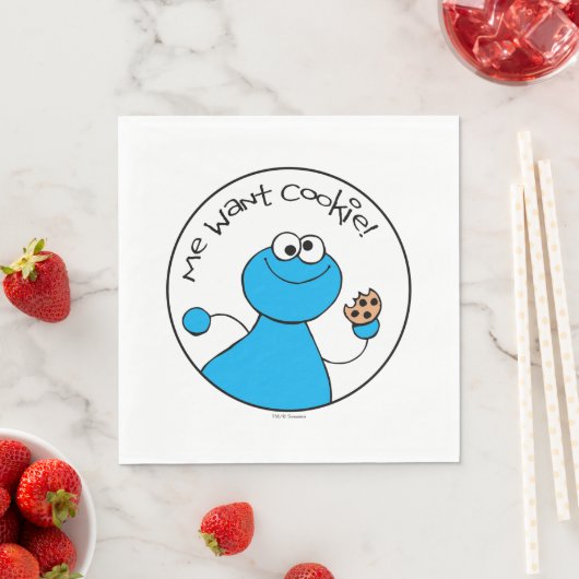 Serviette En Papier Cookie Monster Doodley Graphisme (En situation)