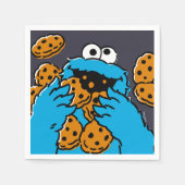Serviette En Papier Cookie Monster Eating All the Cookies (Devant)