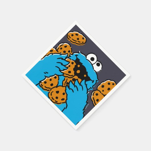 Serviette En Papier Cookie Monster Eating All the Cookies (Coin)